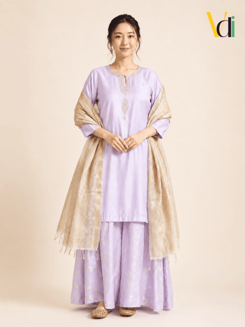 Lilac Noor Sharara Set