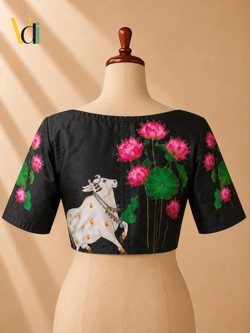 Kamadhenu Lotus Saree Blouse — alternate view