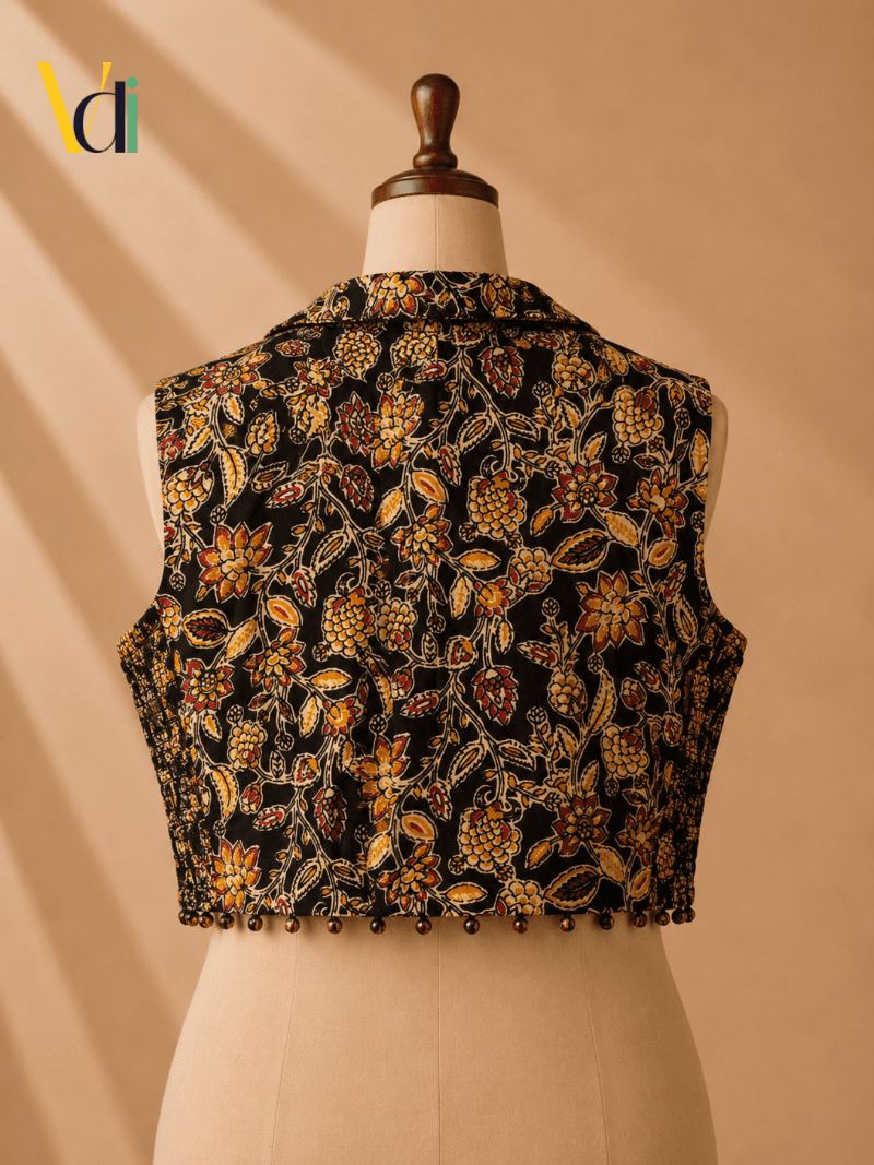 Karuppu FlexFit Floral Saree Blouse — alternate view