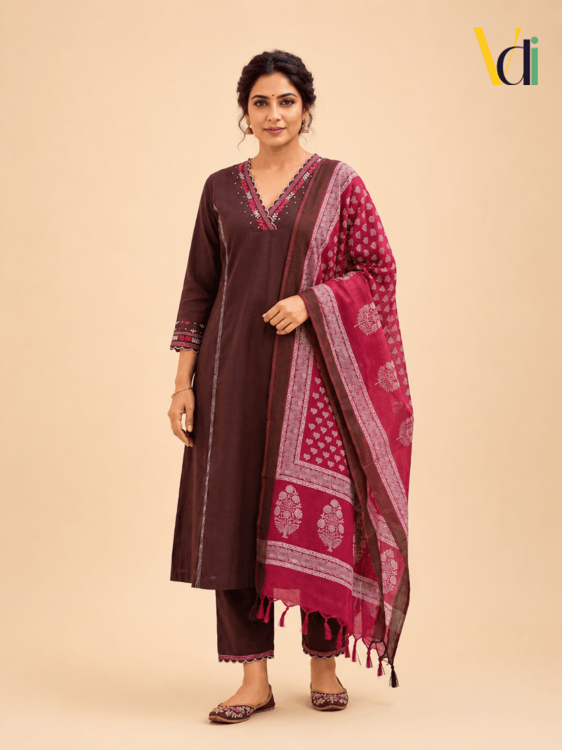 Burgundy Raani Set