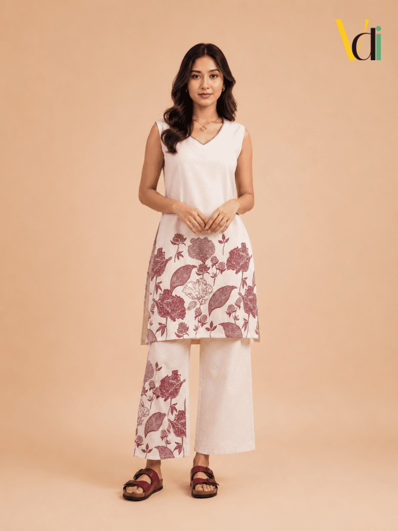 Rose Malar Co-Ord Set
