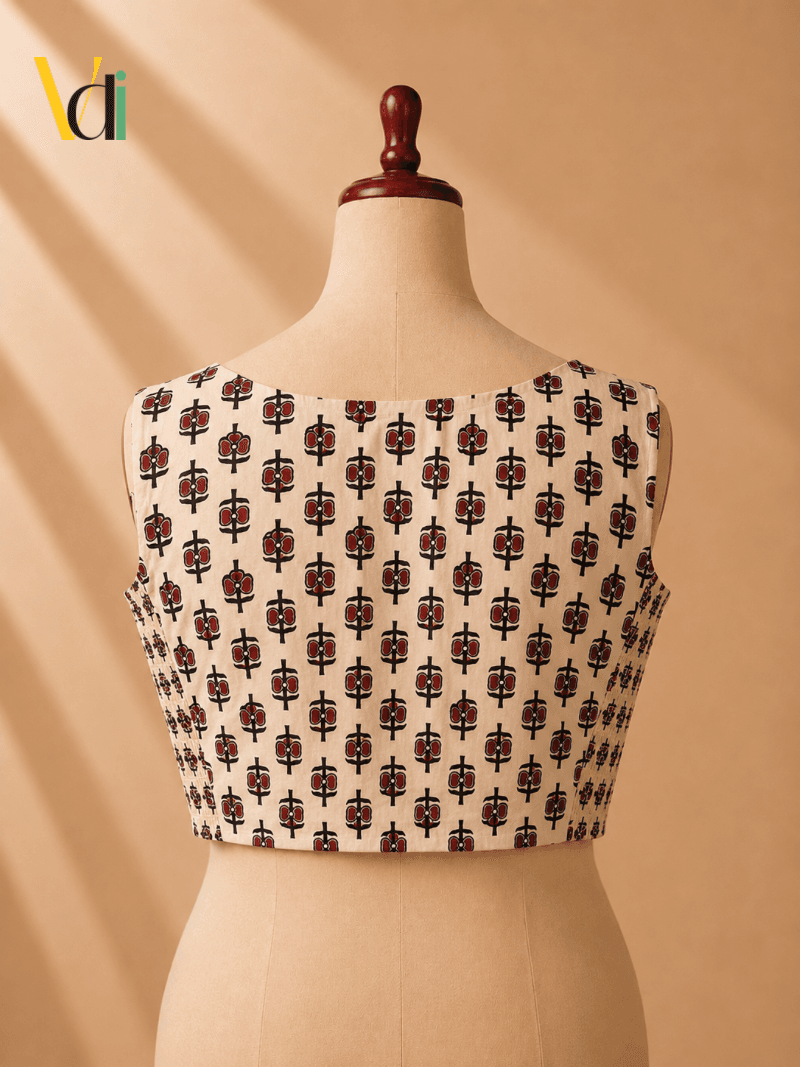 Ivory FlexFit Paisley Saree Blouse — alternate view