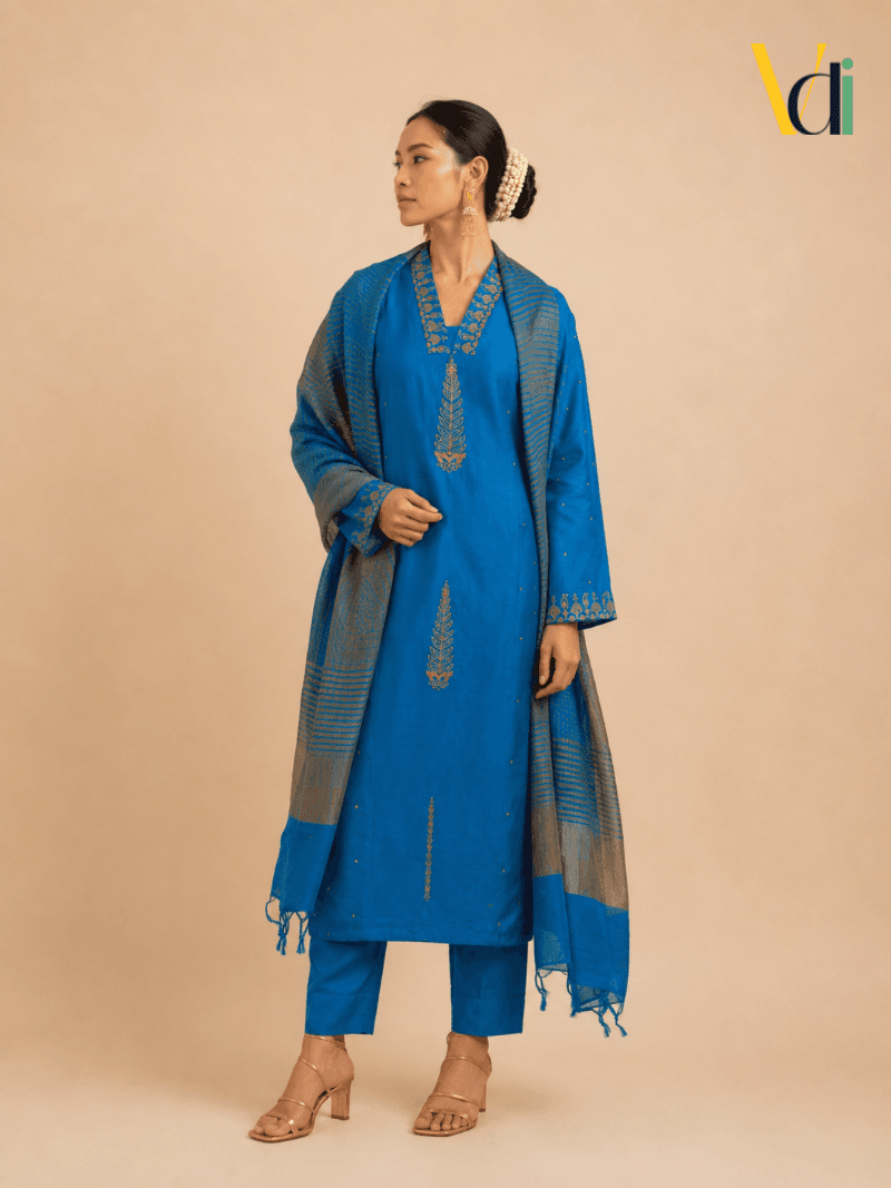 Neela Mayil Tussar Set